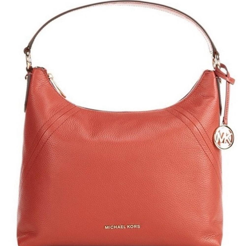 Michael Kors Aria Large Shoulder Bag Pink Grapefruit NWT